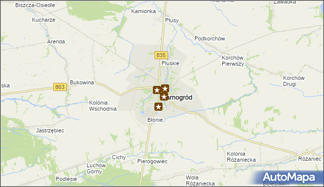 mapa Tarnogród, Tarnogród na mapie Targeo