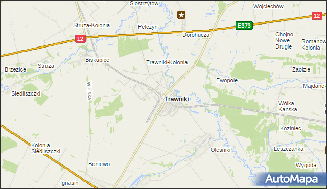 mapa Trawniki powiat świdnicki, Trawniki powiat świdnicki na mapie Targeo