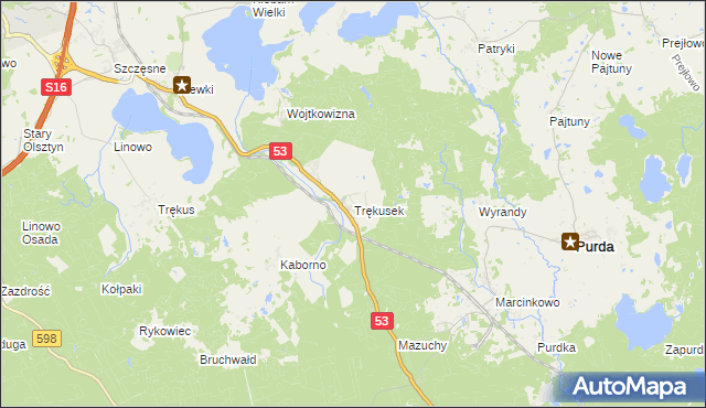 mapa Trękusek, Trękusek na mapie Targeo