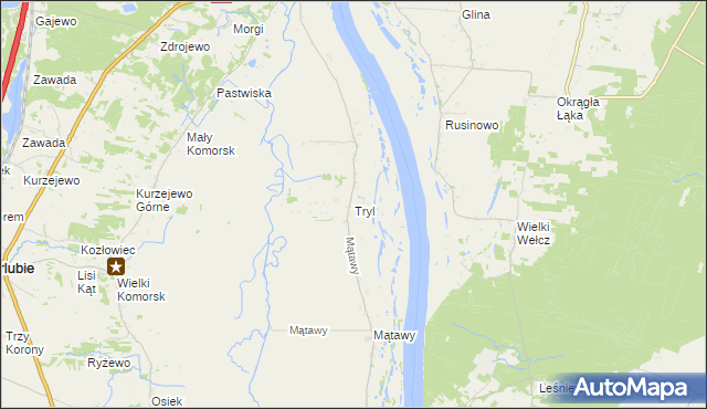 mapa Tryl, Tryl na mapie Targeo