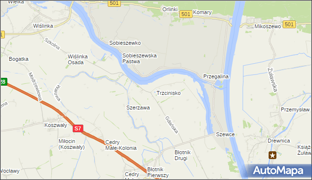 mapa Trzcinisko, Trzcinisko na mapie Targeo