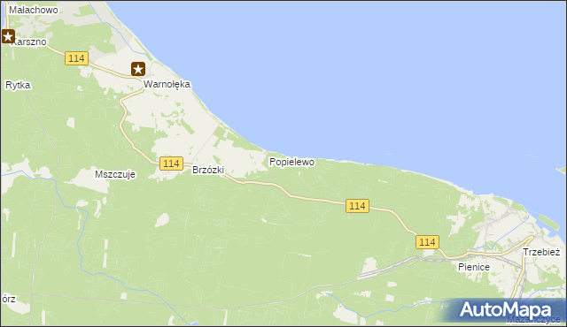 mapa Trzebieradz gmina Nowe Warpno, Trzebieradz gmina Nowe Warpno na mapie Targeo