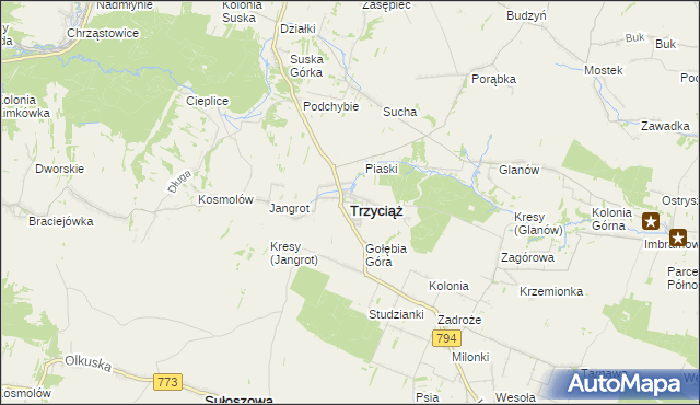 mapa Trzyciąż, Trzyciąż na mapie Targeo