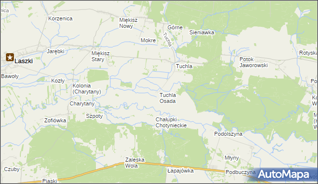 mapa Tuchla Osada, Tuchla Osada na mapie Targeo