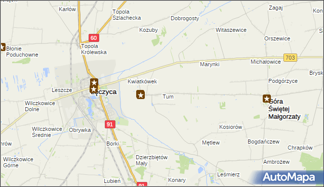 mapa Tum, Tum na mapie Targeo