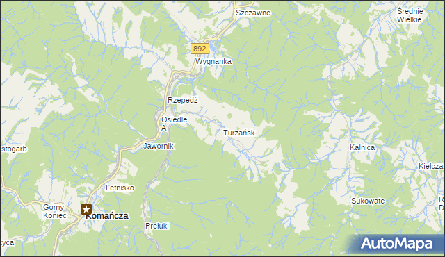 mapa Turzańsk, Turzańsk na mapie Targeo