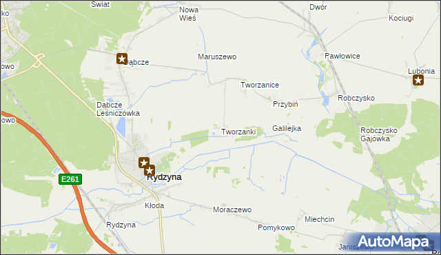 mapa Tworzanki, Tworzanki na mapie Targeo