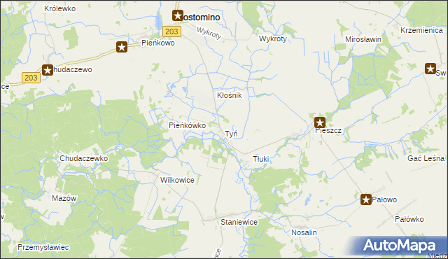 mapa Tyń, Tyń na mapie Targeo