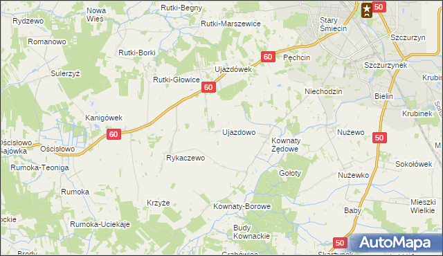 mapa Ujazdowo gmina Ciechanów, Ujazdowo gmina Ciechanów na mapie Targeo