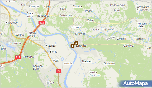 mapa Ulanów powiat niżański, Ulanów powiat niżański na mapie Targeo