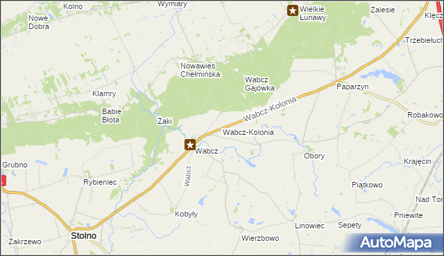 mapa Wabcz-Kolonia, Wabcz-Kolonia na mapie Targeo