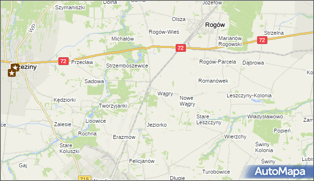 mapa Wągry, Wągry na mapie Targeo