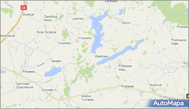 mapa Wałdowo gmina Kisielice, Wałdowo gmina Kisielice na mapie Targeo