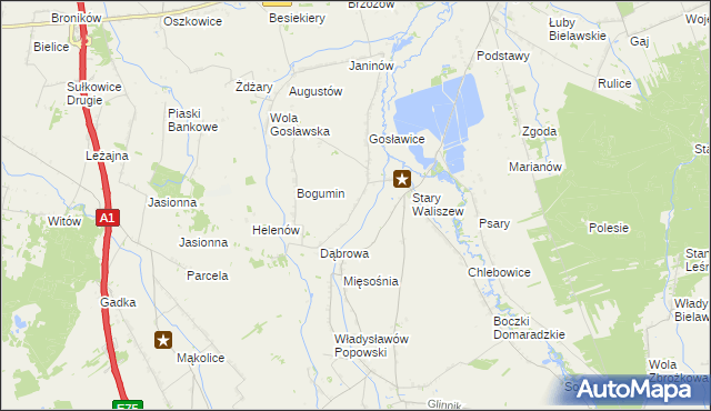 mapa Waliszew Dworski, Waliszew Dworski na mapie Targeo