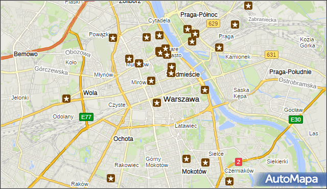 mapa Warszawy, Warszawa na mapie Targeo