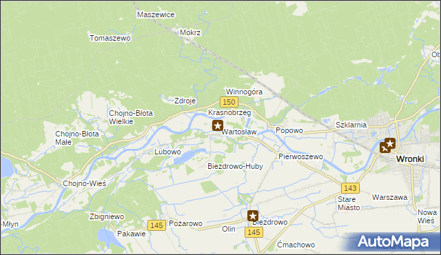 mapa Wartosław, Wartosław na mapie Targeo