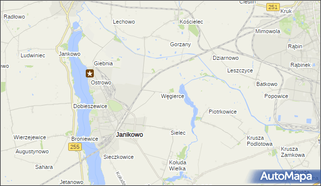 mapa Węgierce gmina Pakość, Węgierce gmina Pakość na mapie Targeo