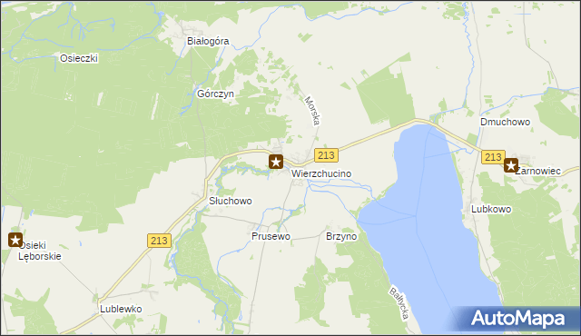 mapa Wierzchucino, Wierzchucino na mapie Targeo