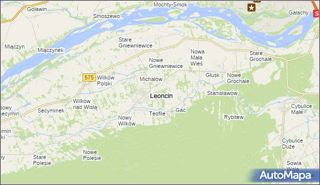 mapa Wincentówek gmina Leoncin, Wincentówek gmina Leoncin na mapie Targeo