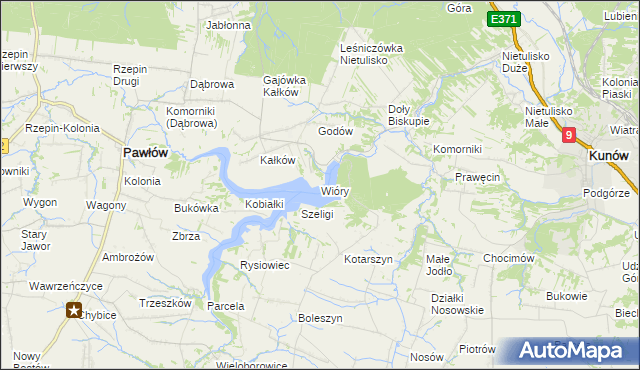 mapa Wióry, Wióry na mapie Targeo