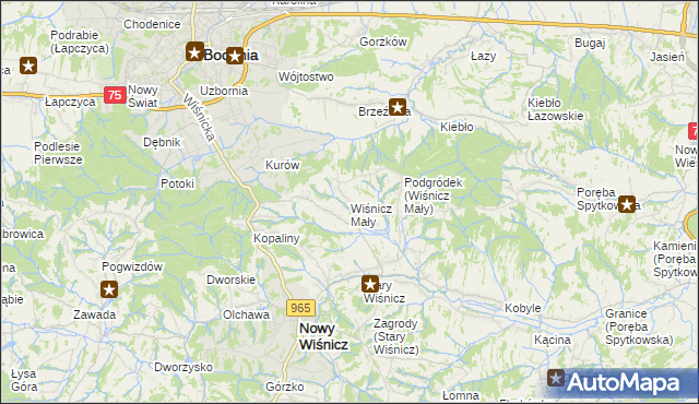 mapa Wiśnicz Mały, Wiśnicz Mały na mapie Targeo