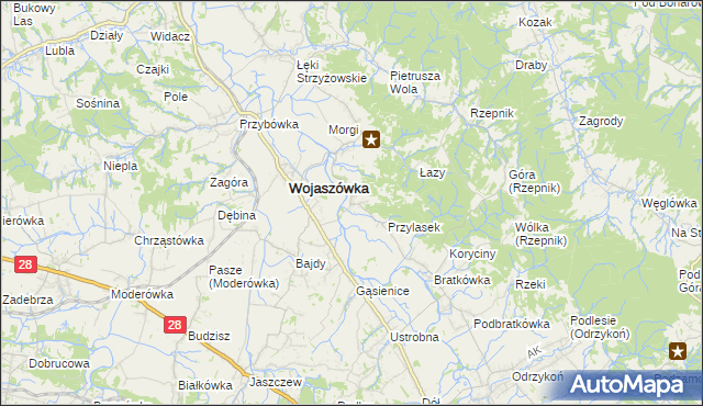 mapa Wojkówka, Wojkówka na mapie Targeo