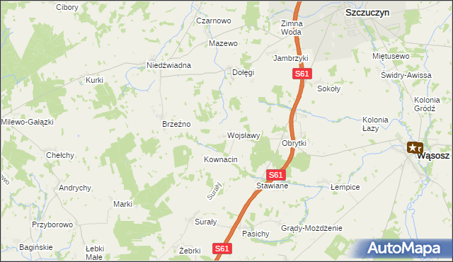 mapa Wojsławy, Wojsławy na mapie Targeo