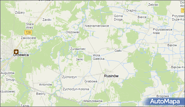 mapa Wola Gałecka, Wola Gałecka na mapie Targeo