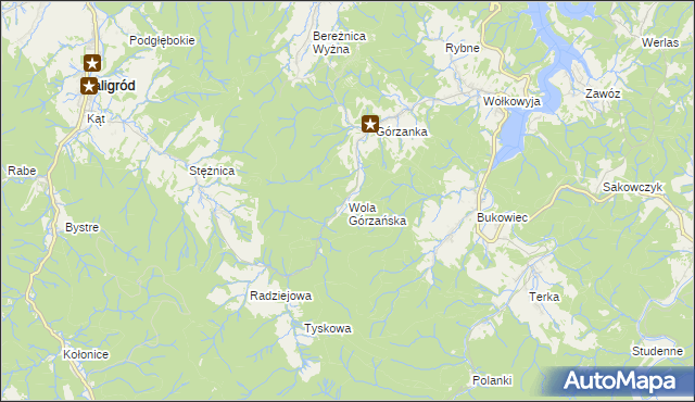 mapa Wola Górzańska, Wola Górzańska na mapie Targeo