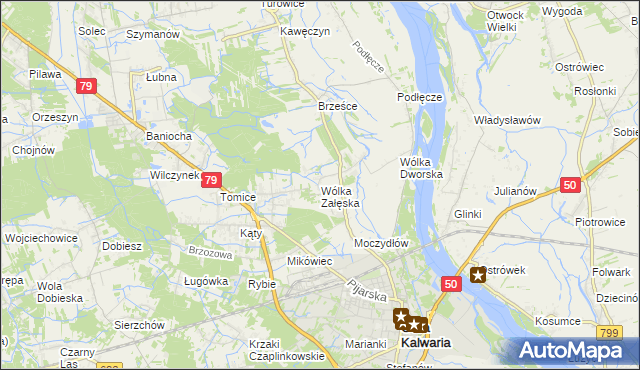 mapa Wólka Załęska gmina Góra Kalwaria, Wólka Załęska gmina Góra Kalwaria na mapie Targeo
