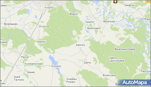 mapa Żabinko, Żabinko na mapie Targeo