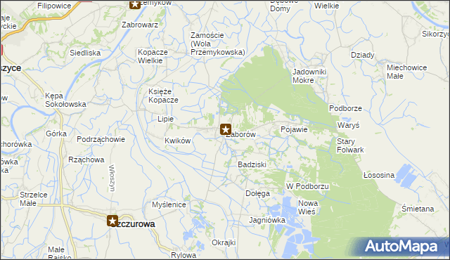 mapa Zaborów gmina Szczurowa, Zaborów gmina Szczurowa na mapie Targeo