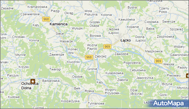 mapa Zabrzeż, Zabrzeż na mapie Targeo