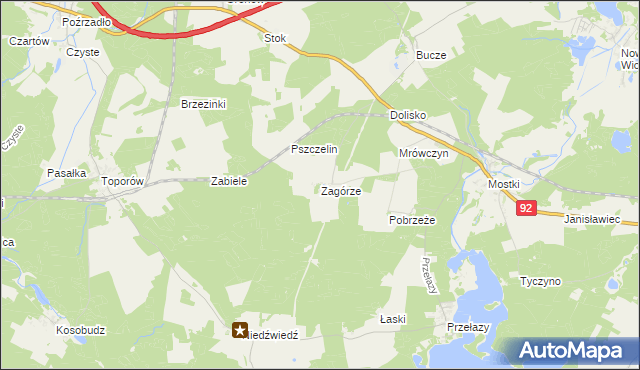 mapa Zagórze gmina Lubrza, Zagórze gmina Lubrza na mapie Targeo