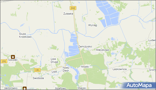 mapa Zamczysko gmina Gołańcz, Zamczysko gmina Gołańcz na mapie Targeo