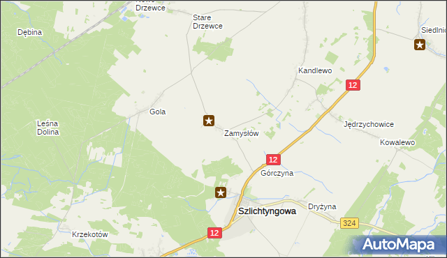 mapa Zamysłów, Zamysłów na mapie Targeo