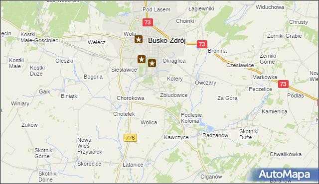 mapa Zbludowice, Zbludowice na mapie Targeo