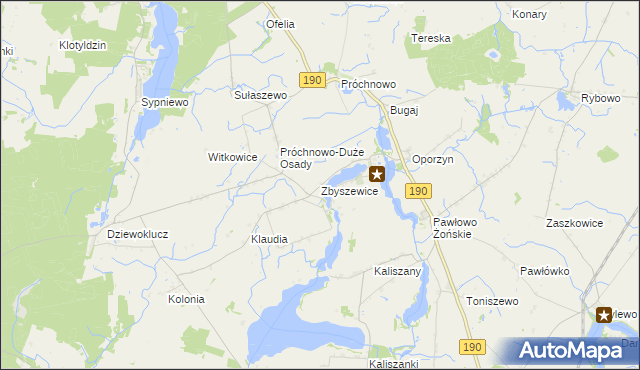 mapa Zbyszewice, Zbyszewice na mapie Targeo