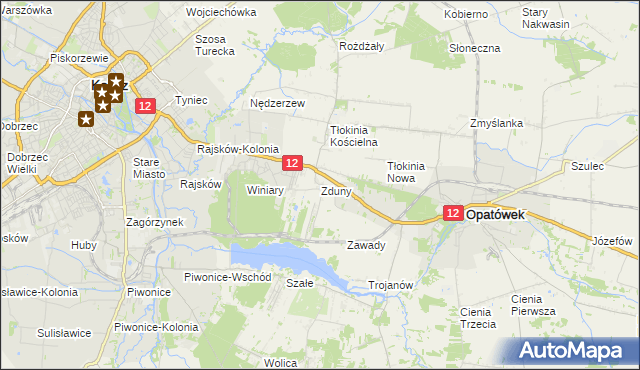 mapa Zduny gmina Opatówek, Zduny gmina Opatówek na mapie Targeo