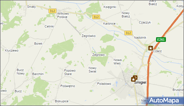 mapa Żegrowo, Żegrowo na mapie Targeo