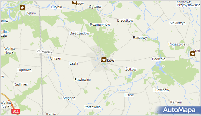 mapa Żerków powiat jarociński, Żerków powiat jarociński na mapie Targeo