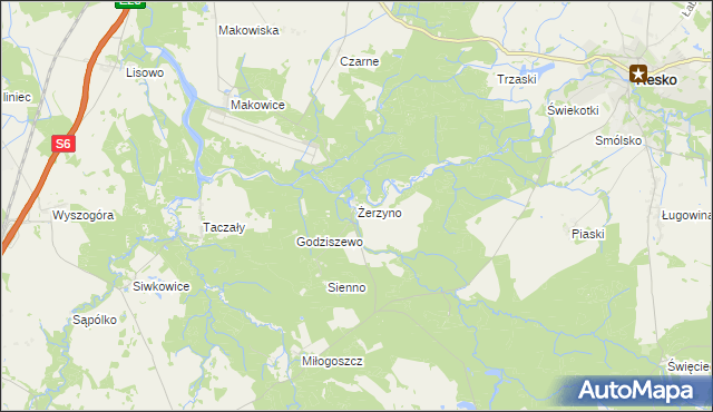 mapa Żerzyno, Żerzyno na mapie Targeo