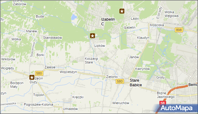 mapa Zielonki-Wieś, Zielonki-Wieś na mapie Targeo