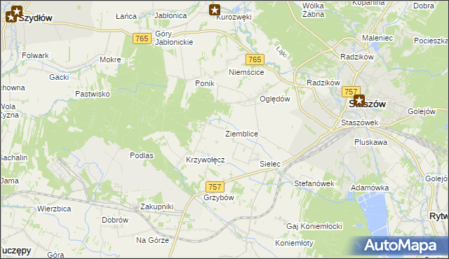 mapa Ziemblice, Ziemblice na mapie Targeo