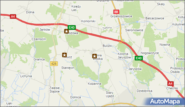 mapa Zimna Wódka, Zimna Wódka na mapie Targeo