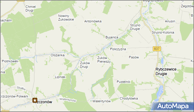 mapa Żuków Pierwszy, Żuków Pierwszy na mapie Targeo