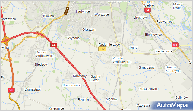 mapa Biestrzyków, Biestrzyków na mapie Targeo