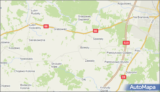 mapa Bolesty gmina Bielsk Podlaski, Bolesty gmina Bielsk Podlaski na mapie Targeo