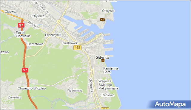 mapa Gdyni, Gdynia na mapie Targeo