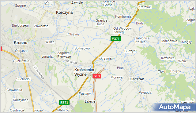 mapa Iskrzynia, Iskrzynia na mapie Targeo